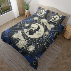 Beautiful Dark Sky Skull Duvet Cover Set - Wonder Skull