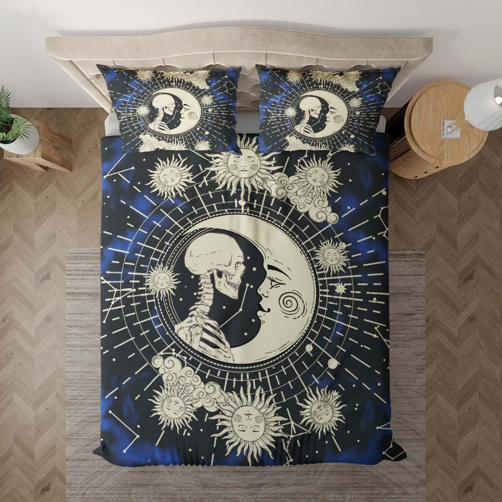 Beautiful Dark Sky Skull Duvet Cover Set - Wonder Skull