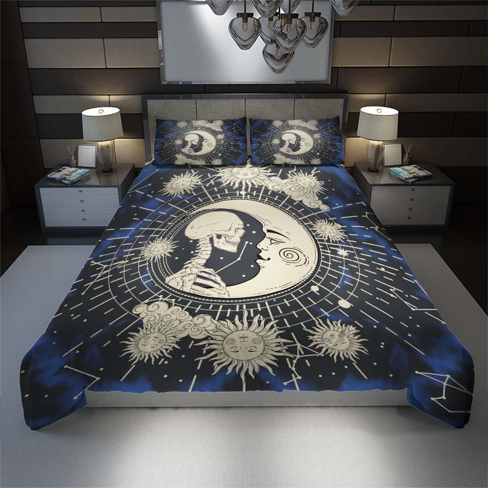 Beautiful Dark Sky Skull Duvet Cover Set - Wonder Skull