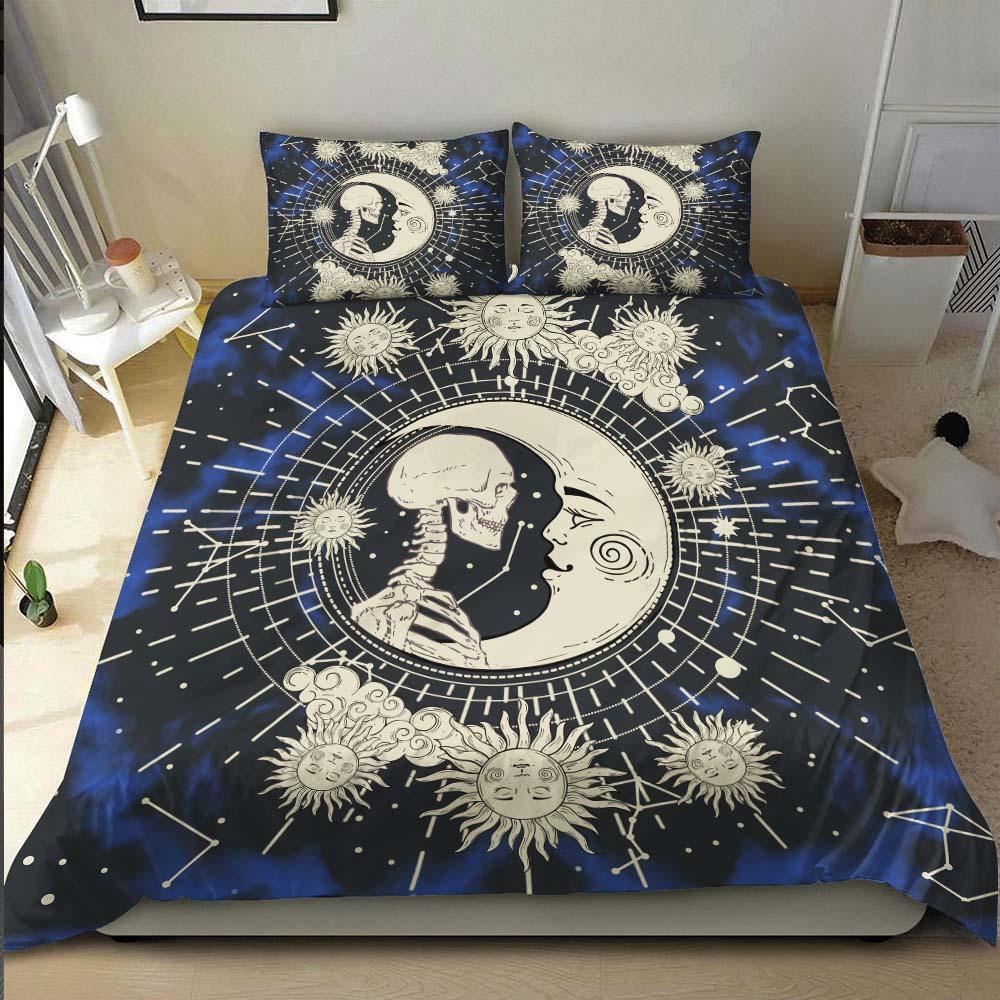 Beautiful Dark Sky Skull Duvet Cover Set - Wonder Skull