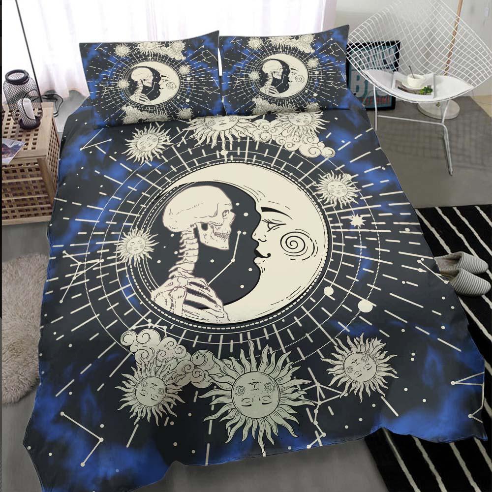 Beautiful Dark Sky Skull Duvet Cover Set - Wonder Skull