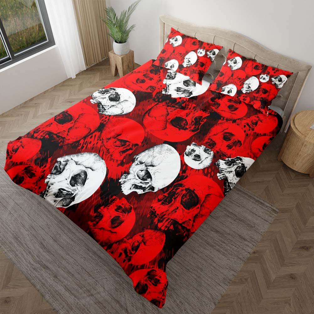 Bloody Horror Skull Pattern Duvet Cover Set - Wonder Skull