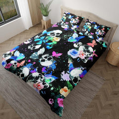 Butterfly Skull Pattern Duvet Cover Set - Wonder Skull