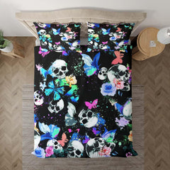 Butterfly Skull Pattern Duvet Cover Set - Wonder Skull