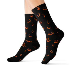 Horror Pumpkin Halloween Sublimation Socks - Wonder Skull