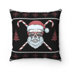 Pixel Christmas Skull Spun Polyester Square Pillow - Wonder Skull