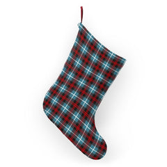 Plaid Cyan Flannel Stockings - Wonder Skull