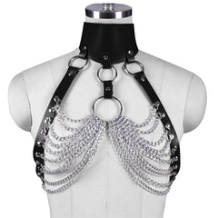Punk Gothic Body Harnesses Leather Strap, Sexy Chain Accessories For Women - Wonder Skull