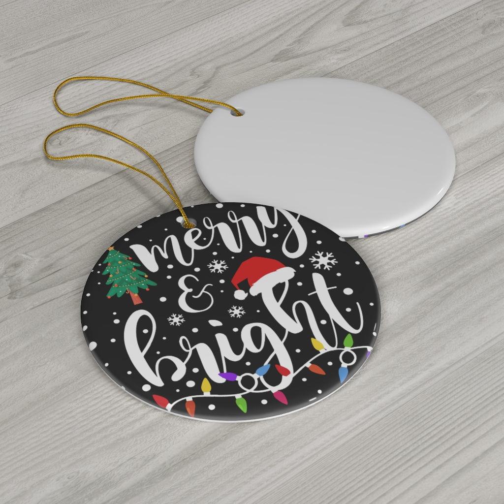 Merry & Bright Ceramic Ornaments - Wonder Skull