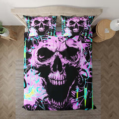 Chromatic Skull Splatter Duvet Cover Set - Wonder Skull