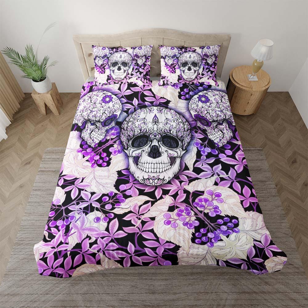 Colored Skull Plant Duvet Cover Set - Wonder Skull