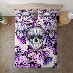 Colored Skull Plant Duvet Cover Set - Wonder Skull
