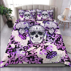 Colored Skull Plant Duvet Cover Set - Wonder Skull