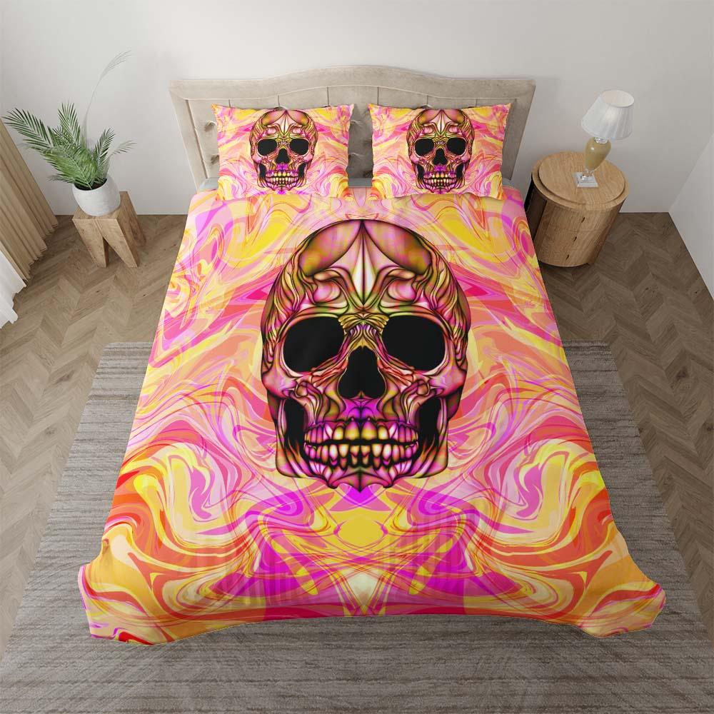 Colorful Illustration Skull Duvet Cover Set - Wonder Skull