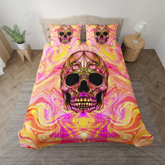 Colorful Illustration Skull Duvet Cover Set - Wonder Skull