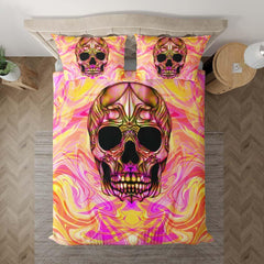 Colorful Illustration Skull Duvet Cover Set - Wonder Skull