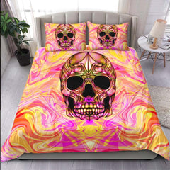 Colorful Illustration Skull Duvet Cover Set - Wonder Skull