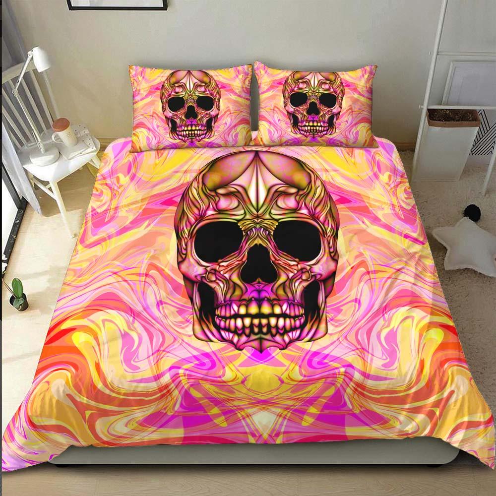 Colorful Illustration Skull Duvet Cover Set - Wonder Skull
