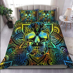 Colorful Mandala Skull Duvet Cover Set - Wonder Skull