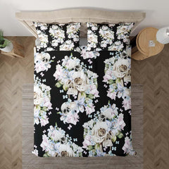Skull Flower Pattern Duvet Cover Set - Wonder Skull