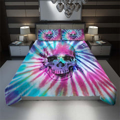 Colorful Tie Dye Skull Duvet Cover Set - Wonder Skull