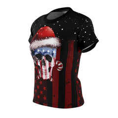 US Flag Skull All Over Print T-shirt For Women - Wonder Skull