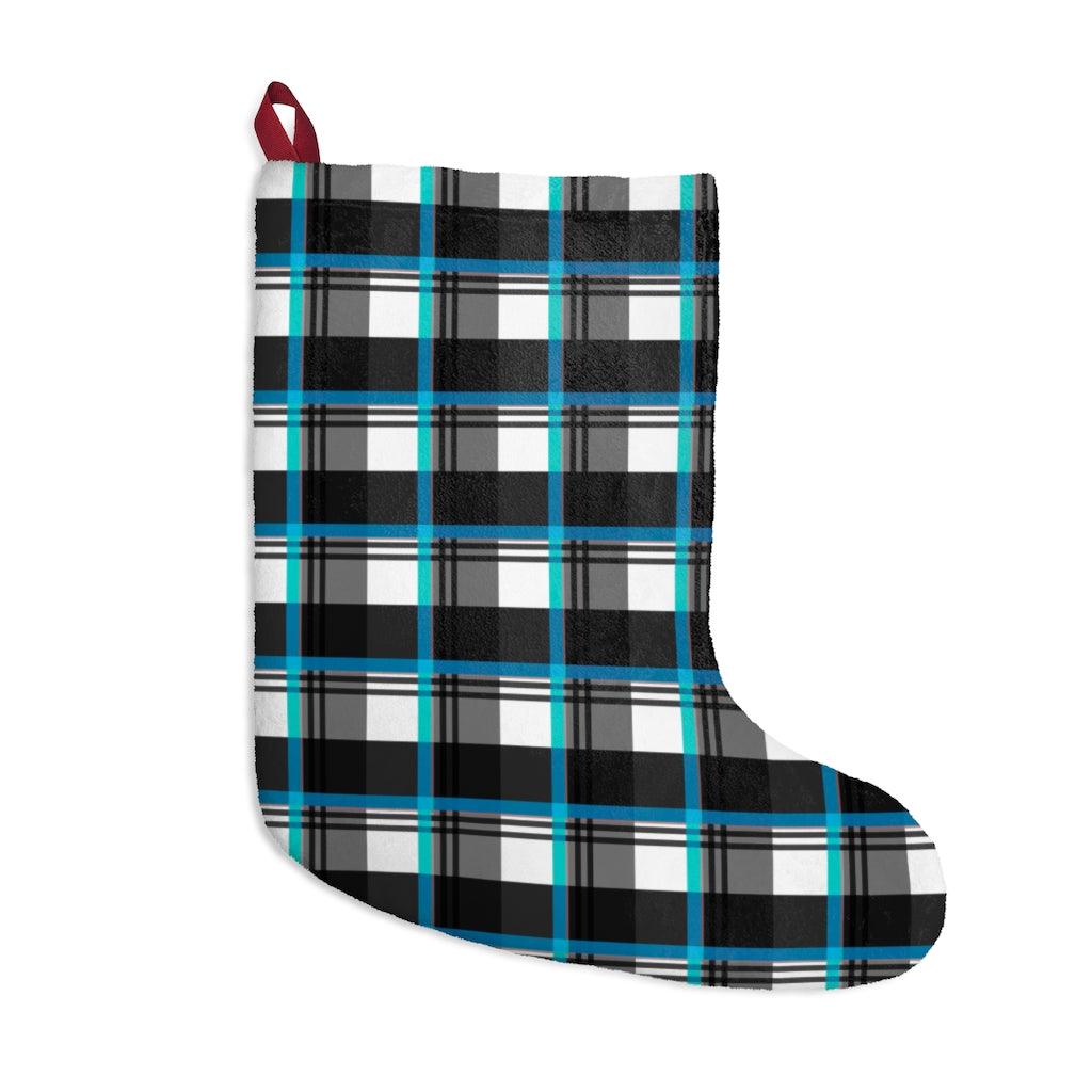 Plaid B&W Flannel Stockings - Wonder Skull