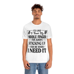 I'd To Thank My Middle Finger T-Shirt - Wonder Skull