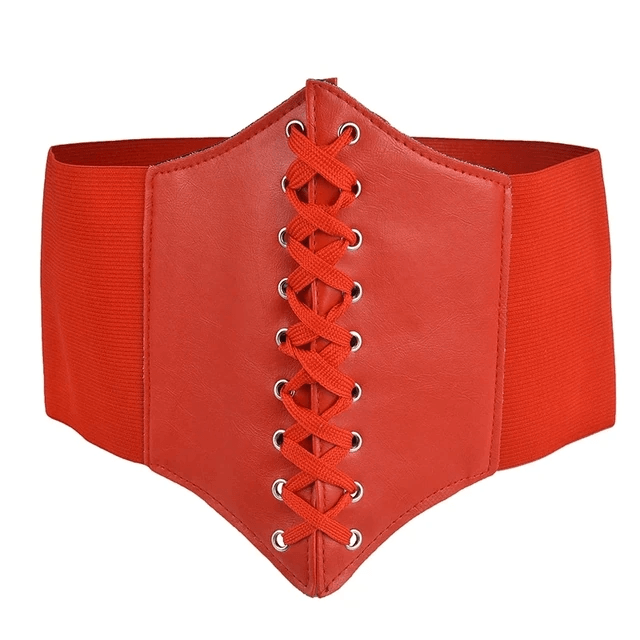 Beautiful Rose Embroidery Pattern Lace-up Corset Belt, Tied Corset Waist Belt For Women - Wonder Skull