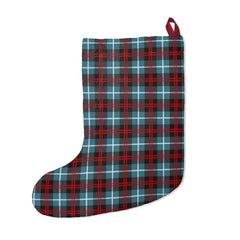 Plaid Cyan Flannel Stockings - Wonder Skull