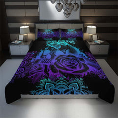 Dark Gradient Skull Mandala Art Duvet Cover Set - Wonder Skull