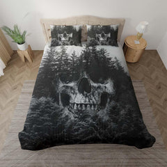 Dark Skull Forest Duvet Cover Set - Wonder Skull