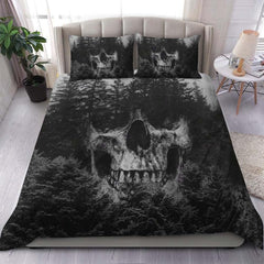 Dark Skull Forest Duvet Cover Set - Wonder Skull
