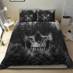 Dark Skull Forest Duvet Cover Set - Wonder Skull