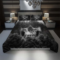 Dark Skull Forest Duvet Cover Set - Wonder Skull