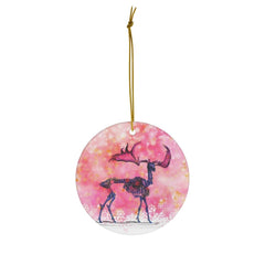 Reindeer Skull Floral Ceramic Ornaments - Wonder Skull