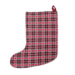 Plaid Pink Flannel Stockings - Wonder Skull