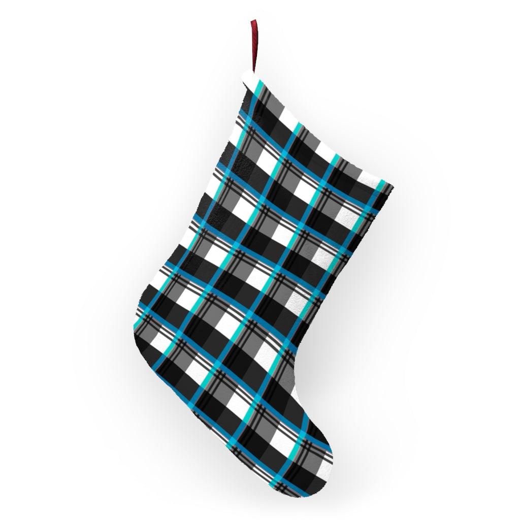 Plaid B&W Flannel Stockings - Wonder Skull
