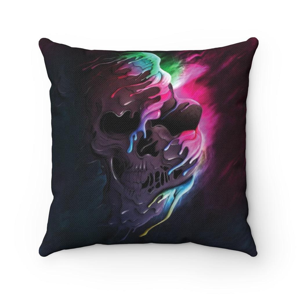 Dripping Skull Spun Polyester Square Pillow - Wonder Skull