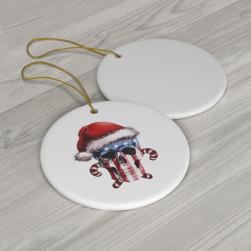 Skull Christmas Ceramic Ornaments - Wonder Skull
