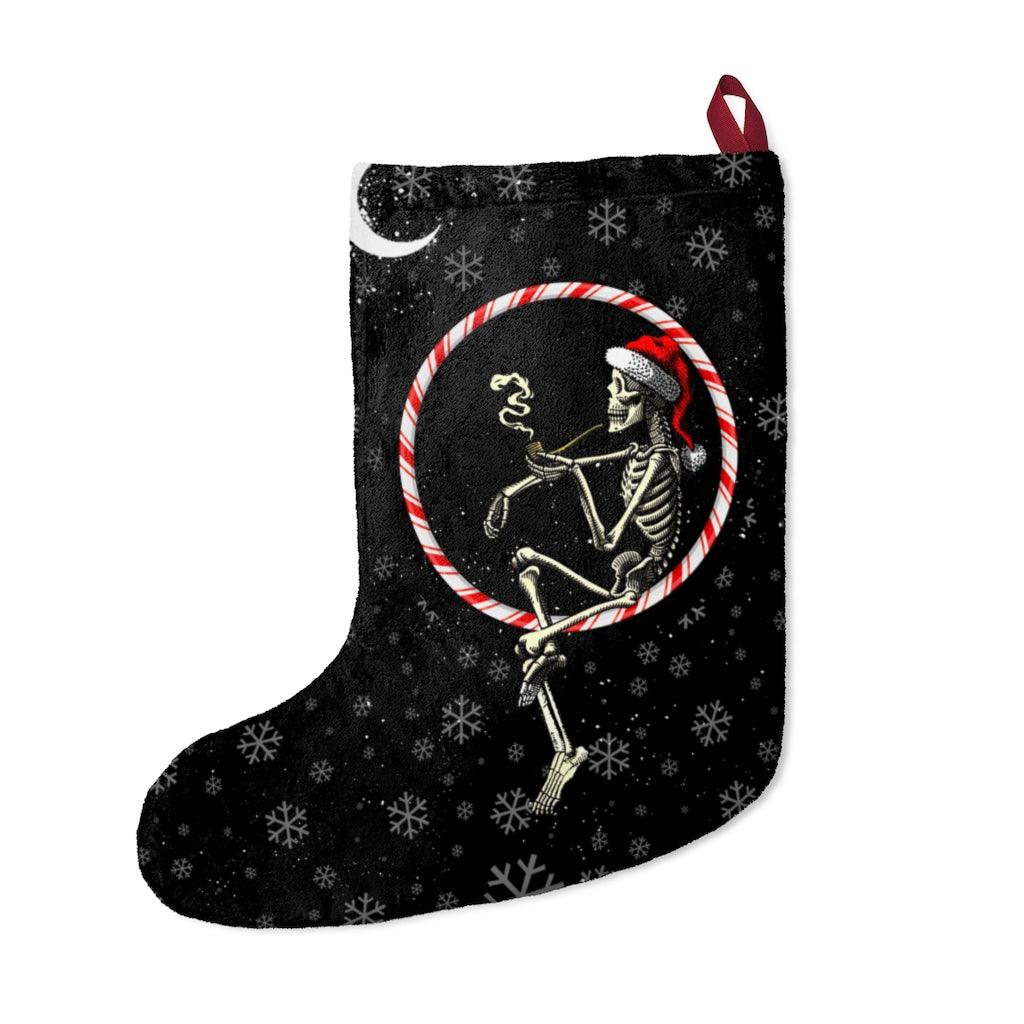 Skull Santa Claus On The Moon Christmas Stockings - Wonder Skull