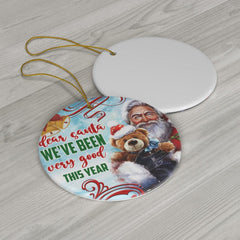 Dear Santa We've Been Very Good This Year Ceramic Ornaments - Wonder Skull