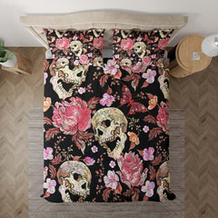 Embroidery Skull Floral Art Duvet Cover Set - Wonder Skull