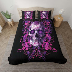 Eye-catching Ornament Skull Art Duvet Cover Set - Wonder Skull