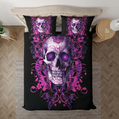 Eye-catching Ornament Skull Art Duvet Cover Set - Wonder Skull