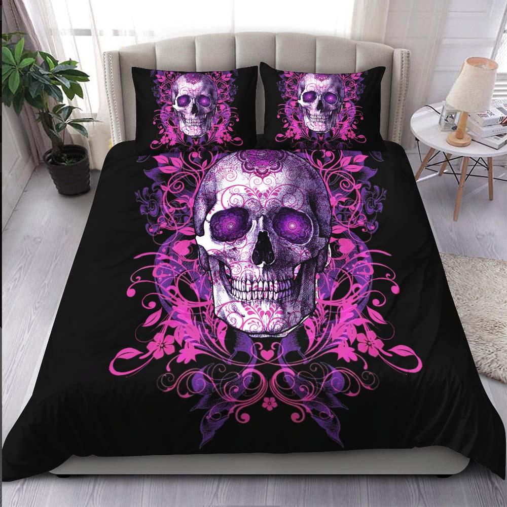 Eye-catching Ornament Skull Art Duvet Cover Set - Wonder Skull