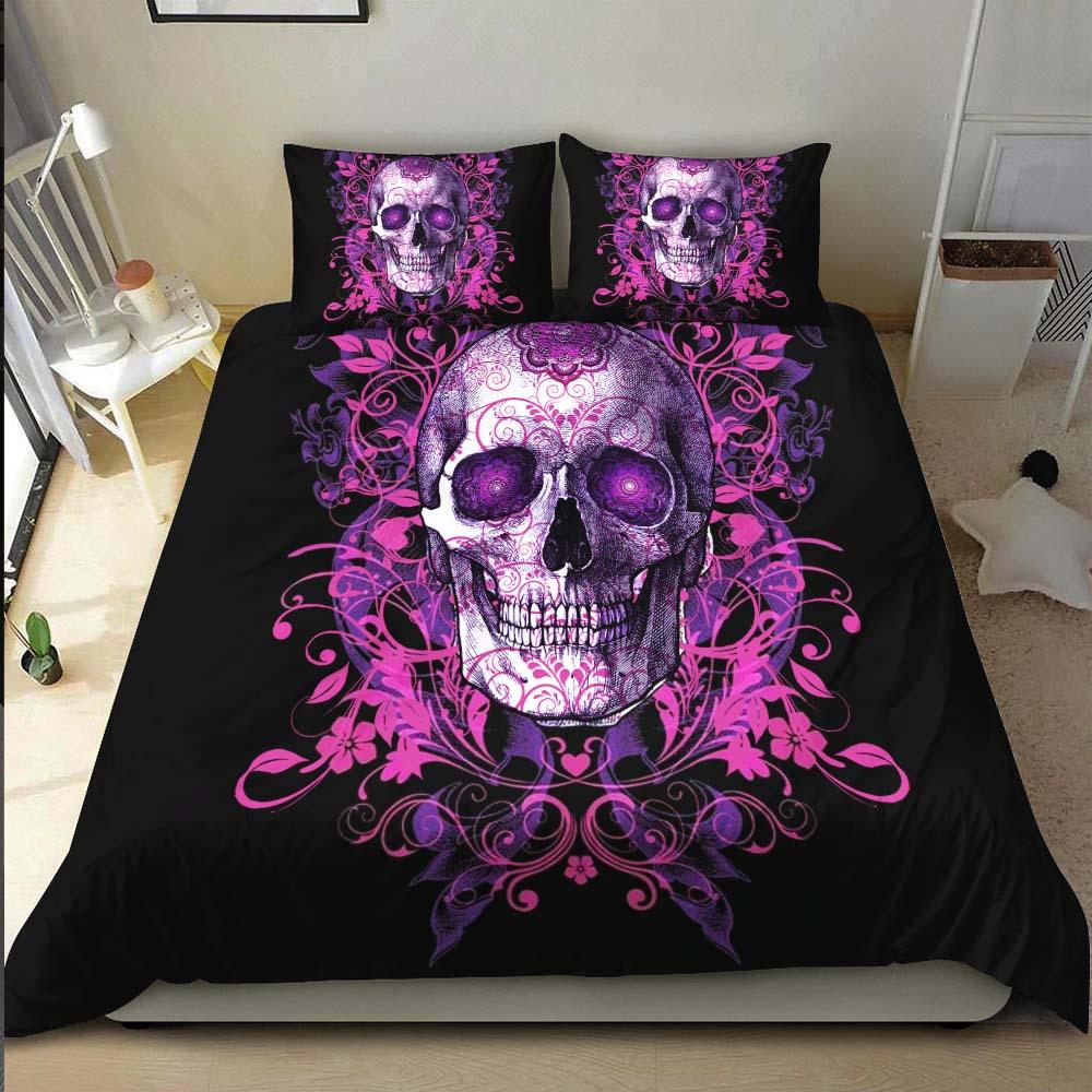 Eye-catching Ornament Skull Art Duvet Cover Set - Wonder Skull