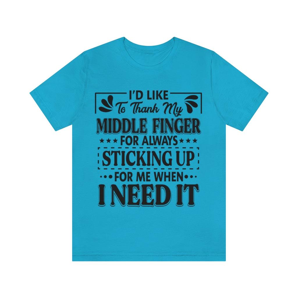 I'd To Thank My Middle Finger T-Shirt - Wonder Skull