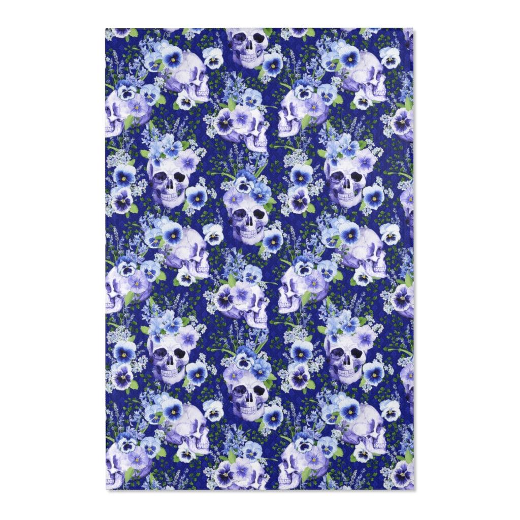 Skull Bloomfield Ave Purple Pansy Area Rugs - Wonder Skull