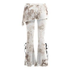 Gothic Skull Lace Tank Top And Flare Skirt Pants - Wonder Skull